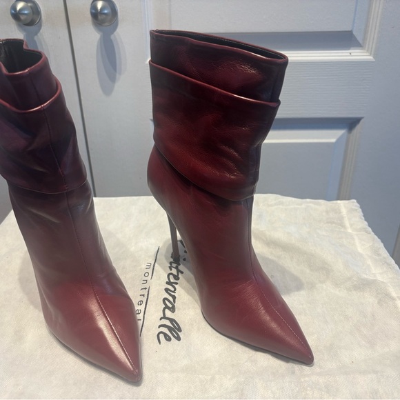 L'INTERVALLE Shoes - L'INTERVALLE Burgundy Leather Heeled Boots